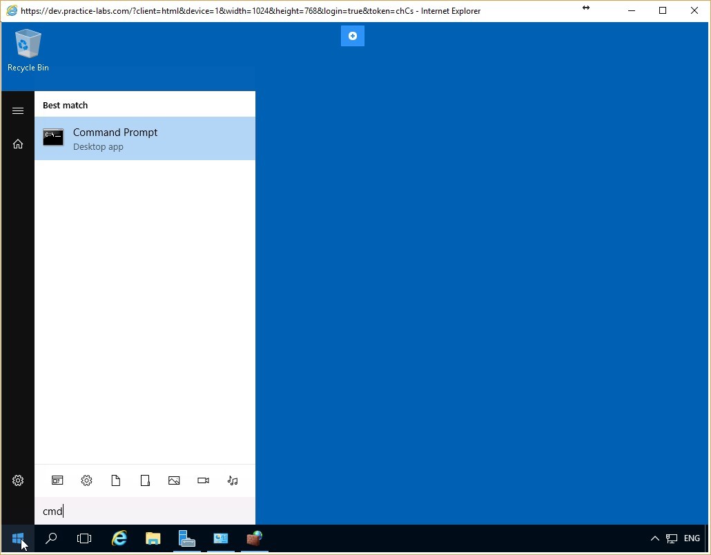 Figure 4.7 Screenshot of the PLABDC01 desktop